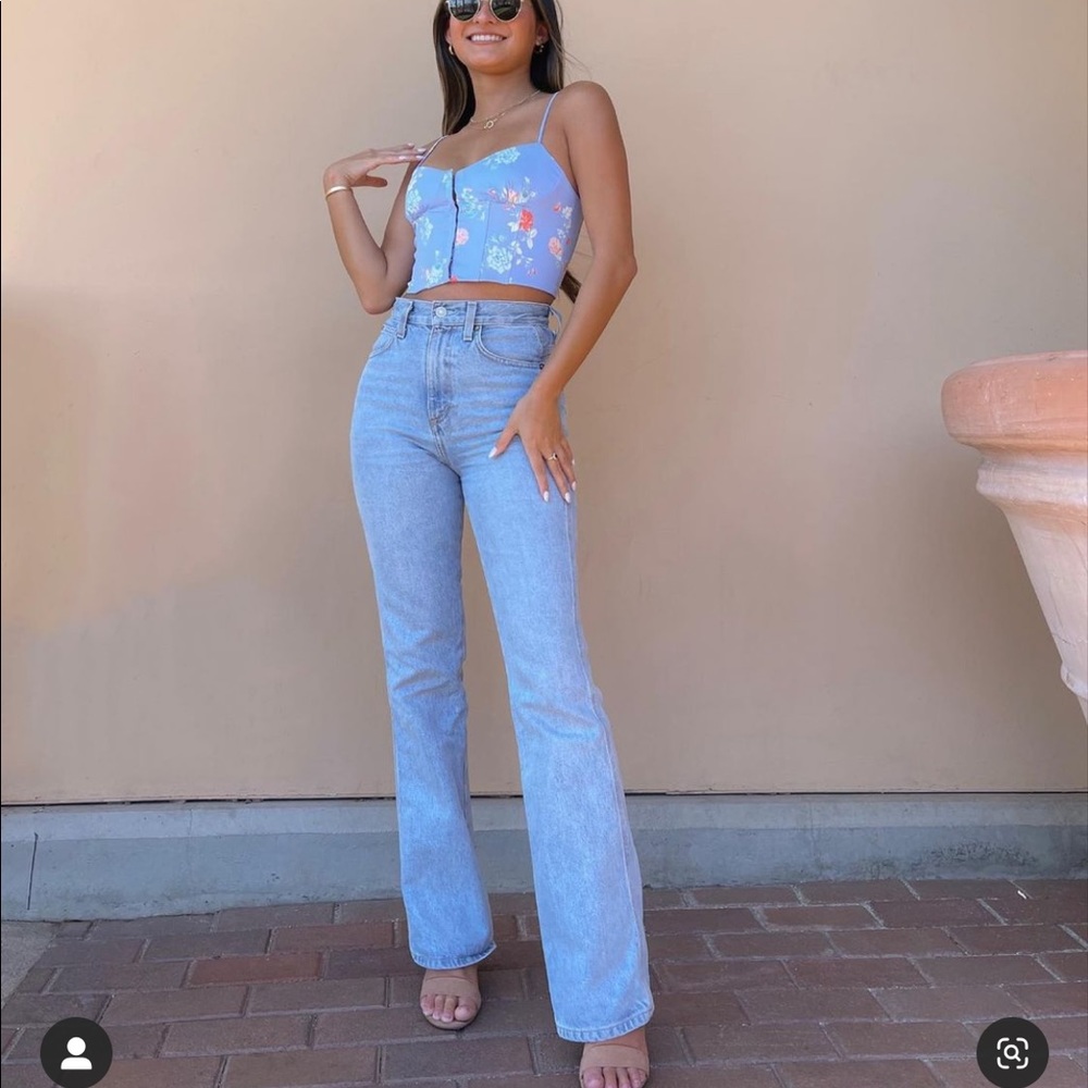 ZARA Z1975 BACK SLIT FLARED JEANS - Picture 8 of 15
